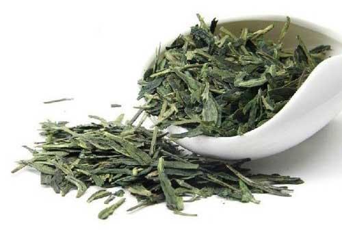 Material fresco de la hoja de té del té verde del dragonwell de ching del pulmón de la forma curvada